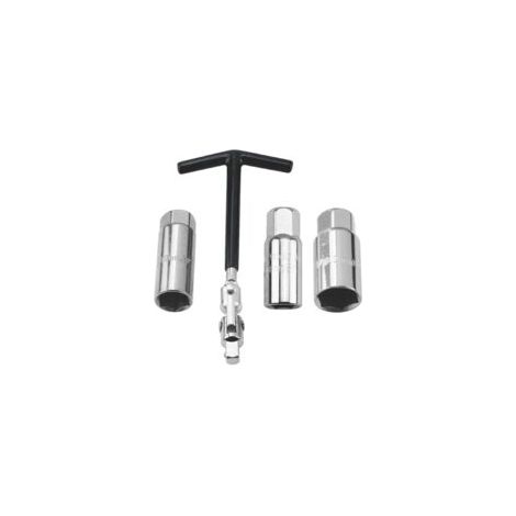 Jeu de 4 clés à bougie d'allumage 16/18/21 mm – Clé à bougie universelle pour voiture et moto – Acier inoxydable – Réglable à 720 degrés (1/5)