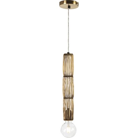 Plafonnier 6x6x40 Fil Doré Sans Ampoule (1/2)