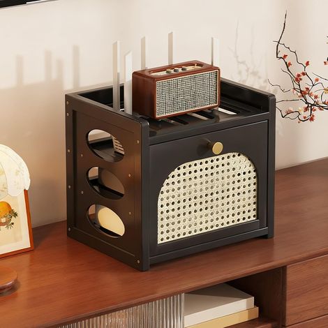 Boîte de rangement pour routeur WiFi, organisateur de câble de modem, étagère de projecteur, support de gestion de câbles de multiprise, boîte de décoration d'intérieur pour routeur, pour la maison et (1/2)