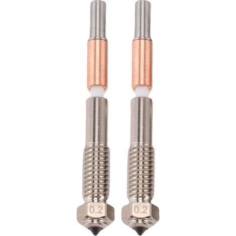 Quick-change nozzle, 2 integrated hardened steel and copper alloy nozzles for QIDI PLUS 4 3D printer, tool-free replacement for ABS PETG PLA TPU PC PP (0.2 mm) (1/5)