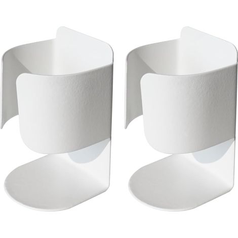 Lot de 2 - Porte-brosse à dents - Support mural - Acier inoxydable 304 - Auto-adhésif sans perçage - Pour salle de bain - Blanc - 4,2x4,2x7 cm