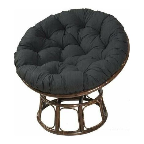 Schwarz, 100 cm 100 cm Hängesesselkissen Vogelnestkissen Rundes Rattan-Stuhlkissen (1/4)