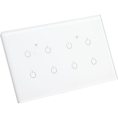 Interrupteur Connecté WiFi 8 Canaux en Verre Trempé, Compatible avec Alexa et Google Assistant, 110‑240V AC, IP44 (1/5)