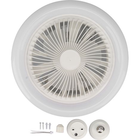 Ventilateur de plafond LED 25cm Blanc Silencieux 3 Vitesses E27 30W Design Moderne pour Salon Chambre Bureau Installation Facile (1/5)