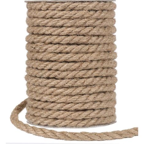 Jute Ficelle 20 M De Corde De Jute Épaisse 10 Mm De Ficelle De Chanvre Pour Emballage, Décoration De La Maison, Jardinage (1/5)