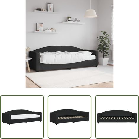 vidaXL Matratze - Tagesbett mit Matratze Schwarz 80x200 cm Stoff (1/5)