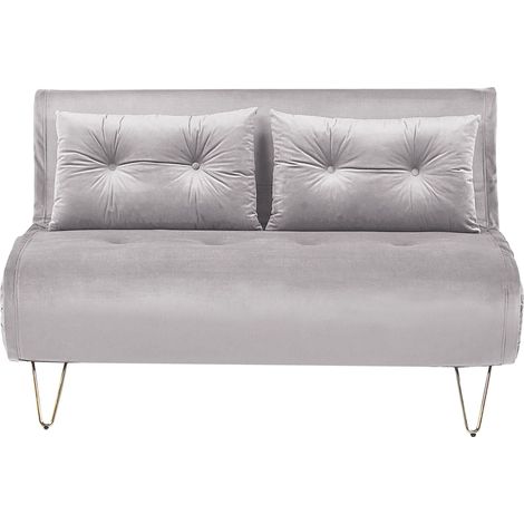 Sofa Bed 2 Seater VESTFOLD Velvet Grey