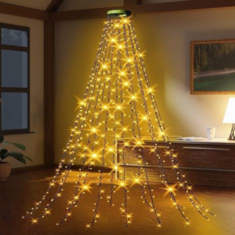 Guirlande Lumineuse Sapin de Noel 280 LED 2m, Lumiere Sapin de Noël Decoration Noel Exterieur Intérieur  Étanche,Clé USB avec télécommande, Lumineux LED pour Arbre de Noël 8 Modes, Blanc Chaud