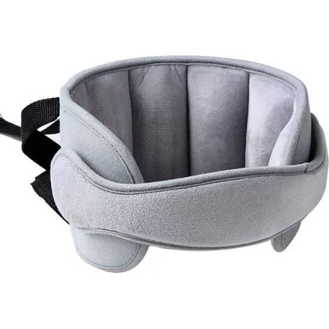Ceinture d'aide à la Tête pour Siège d'auto pour Enfant. appuie-tête réglable pour siège de sécurité enfant. Confortable Cale Cou Oreiller Tête Fixation Holder Repose Protéger Coussin. Gris (1/5)