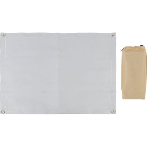 Tapis anti-feu en fibre de verre avec revêtement en silicone, ignifugé et isolant, à placer sous le gril, idéal pour les barbecues et le camping en plein air. (1/5)