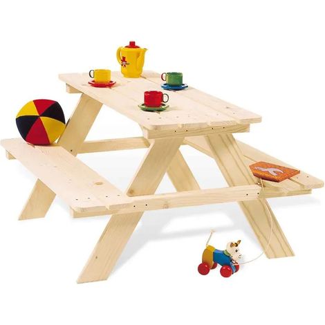 Mobili da giardino pinolino nicki tavolo e panca altezza 28 cm