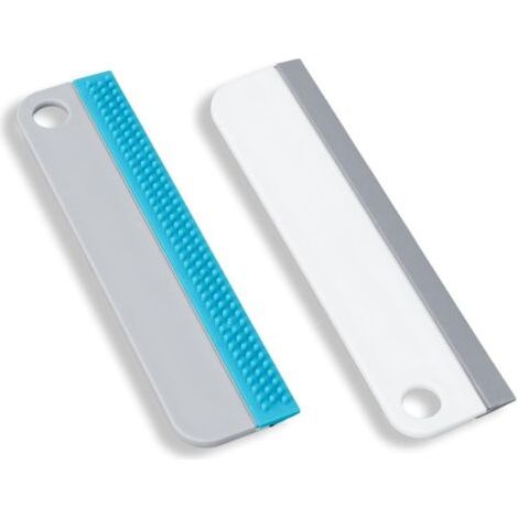 Lot de 2 essuie-glaces en silicone pour pare-brise, outil de nettoyage, idéal pour les miroirs, fenêtres, cuisines, salles de bain et voitures