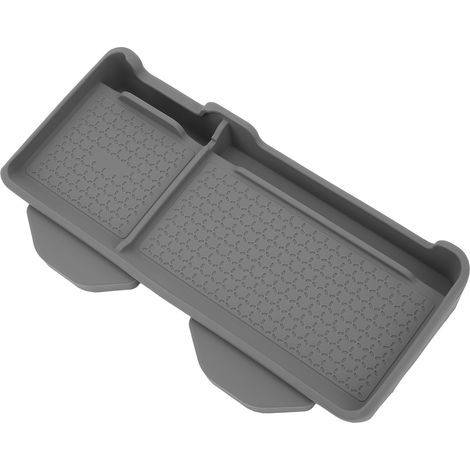 Porte-gobelet Tesla Model 3/Y, Organiseur Silicone Multifonction avec Aimant Caché, Vide-poche Voiture Gris, Rangement Central Accessoire (1/5)