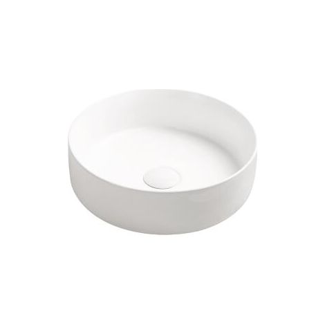 ONDEE ZEN - Vasque à poser ronde NAMI - Céramique Blanche mat - Dim : Ø34,6 x 11,4 cm