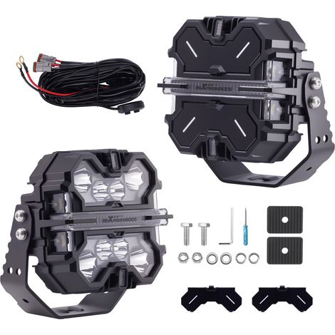 Coppia Fari LED 7 Pollici 332W For Pickup Camper Barca 33200Lm RGB Bianco Ambra (1/5)