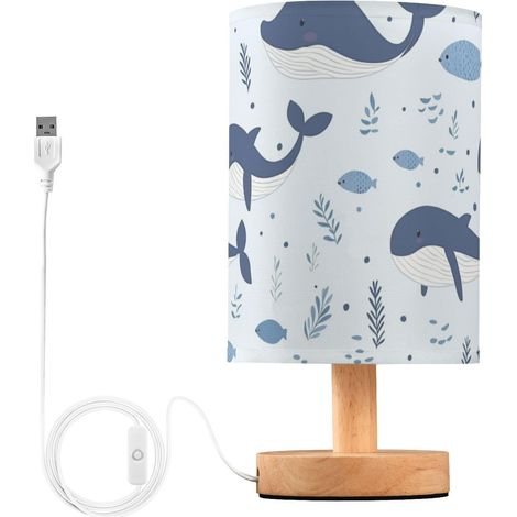Kcldeci Lampe de chevet en forme baleines pour chambre à coucher (1/5)