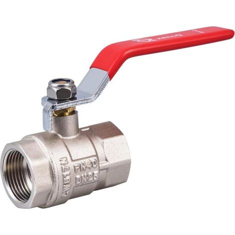 Vanne à bille femelle-femelle 1 pouce Laiton nickelé Levier en acier Joint PTFE Applications industrielles et eaux pluviales (1/5)
