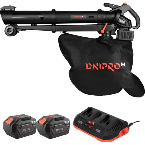 Aspirador, soplador y triturador de jardín a batería Dnipro-M DVB-200BC Dual 20 V, 3 en 1. 2 baterías 6Ah + cargador doble (1/5)