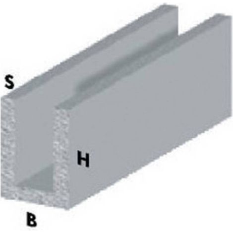 5 x PROFILO ARGENTO H.100 CM CANALINO U 10X10X1 MM