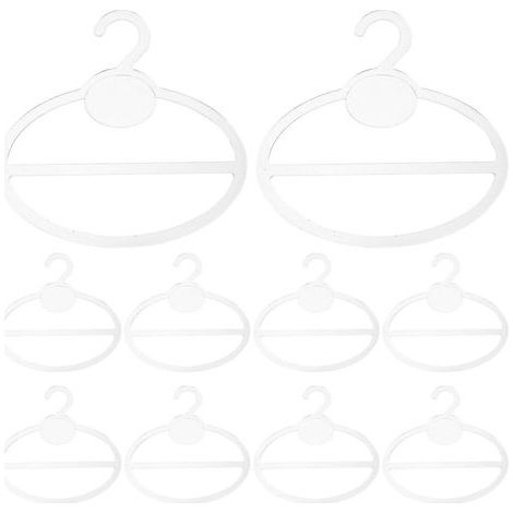 Set mit 10 Hängeorganizern für Schals, Krawatten, Gürtel und Tücher. Multifunktionaler Kleiderbügel. – 13,7 x 13,7 x 0,2 cm – Transparent (1/4)