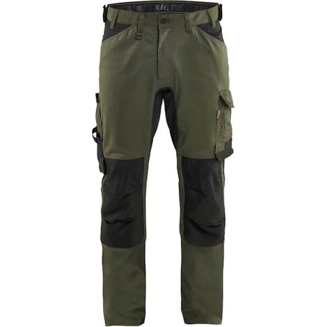 Pantalon de travail stretch 2D BLAKLADER 1751 - Vert forêt / Noir - Jambes standards - 48