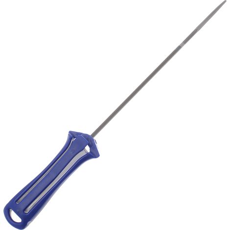 Jardiaffaires – Lime ronde 4mm – Manche rouge en plastique – Pour affûtage chaînes tronçonneuse pas 3/8 mini et 1/4 – Usage intensif