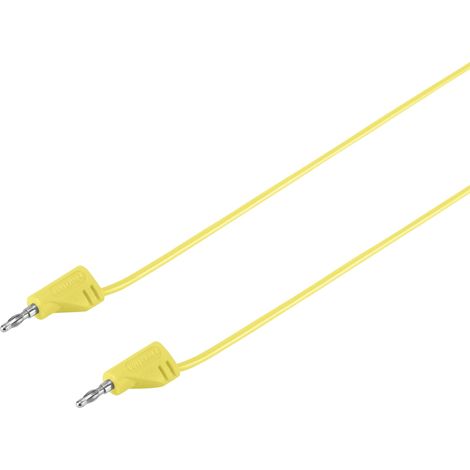 Cordon de mesure[Banane mâle 2 mm -Banane mâle 2 mm ] Ultra flexible 0.90 mjauneMSB-2002.2 A (1/4)