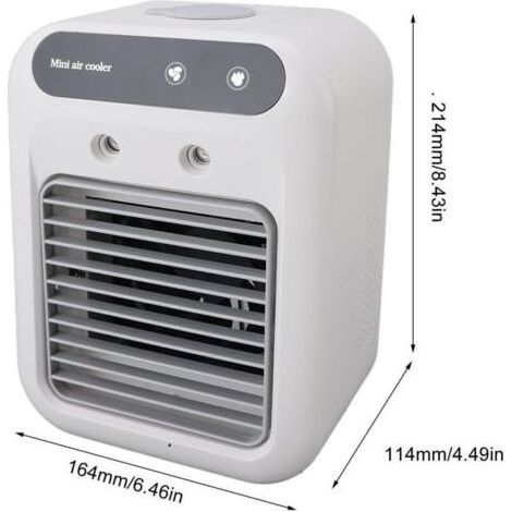 Aire acondicionado portátil silencioso de 500 ml, enfriador de aire con 2 velocidades y 2 modos de niebla, dirección del viento ajustable a 20°, mini enfriador - KZQ (1/3)