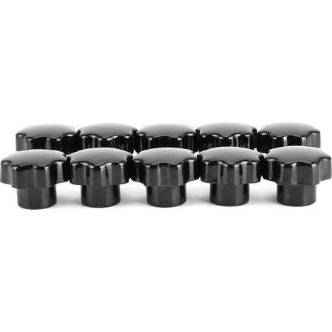 10 écrous à molette avec poignée, filetage femelle 7 étoiles 8 mm, noyau en laiton pour machine-outil (M8x32 (sans trou traversant)) (1/5)