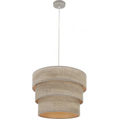 Dreifach-Hängeleuchte smile 1xe27 Nickel/Holz grau regx40x40 cm (1/2)