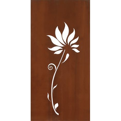 Dekor-Sichtschutzwand Lilie 1780x900 mm, rostoptik