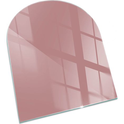 Piastra per Camino di Vetro Temperato Premium Design Elegante e Sicuro Protezione del Pavimento dal Calore Colore Rosa 80x70 cm (1/5)