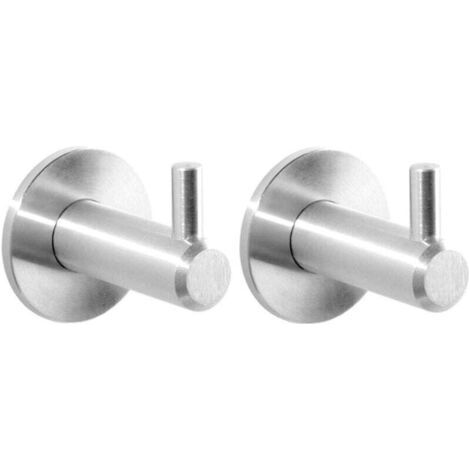 Home Bathroom Coat Rack Set of 2 Hooks, Designer Style, Brushed 304 Stainless Steel. (1/4)