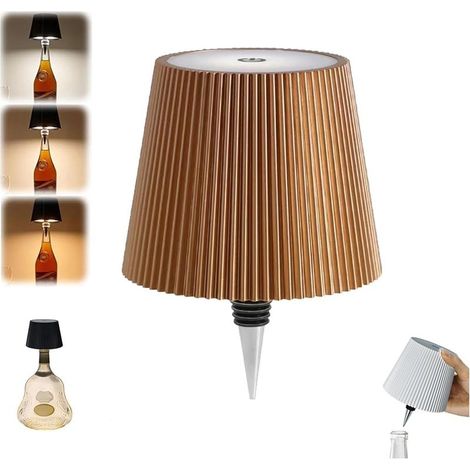 Lampe à poser sans fil rechargeable 1200mAh – Lampe tactile LED moderne – Or rayé pour décoration intérieure et extérieure (1/5)