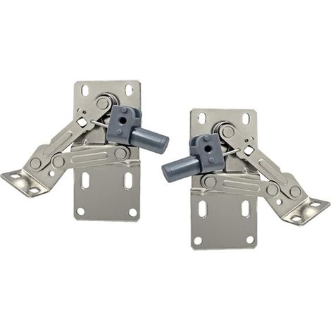 Lot de 2 charnières de plateau basculant, charnière de support de porte rabattable, accessoires de quincaillerie pour meubles, charnière d'évier standard pour organisateur d'armoire (amortissem (1/5)