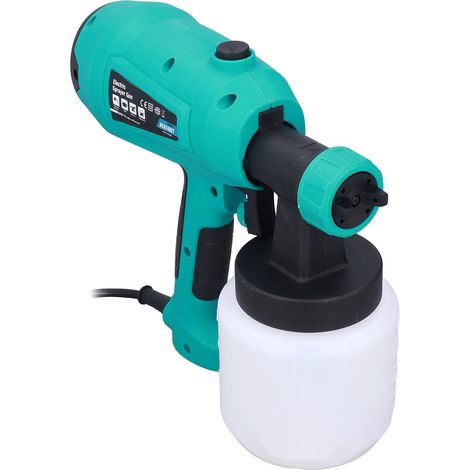 Pistolet à peinture électrique portatif, prise UE 220-230 V, 550 W, amovible, aspiration, débit de 850 ml/min, pour plafonds et clôtures. (1/5)