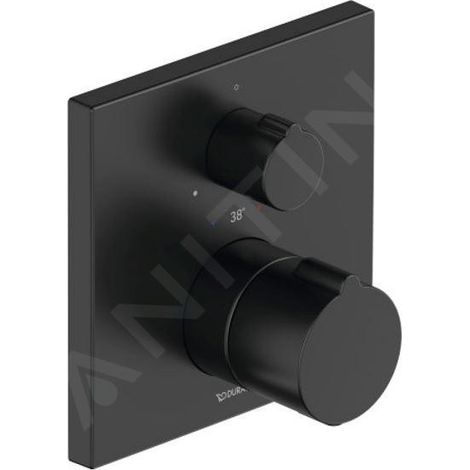Thermostat de douche DU C.1 avec évacuation, vanne d'angle, sortie 94 B150 mm, noir M. (1/2)