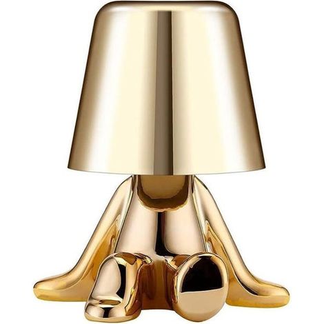 Lampe tactile dorée sans fil pour bureau, veilleuse créative idéale maison, lampe de chevet rechargeable, éclairage LED portable pour chambre et salon, design moderne élégant (1/4)