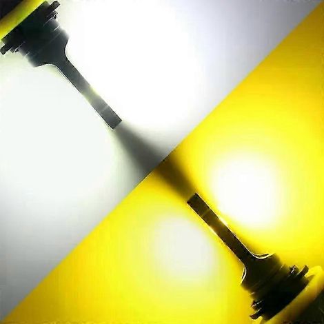 2 feux antibrouillard LED H8 H11 H16jp 9006 Hb4 9005 9145 H10 blanc jaune clignotant bicolore Canbus feux de jour (double blanc jaune H11) (1/5)