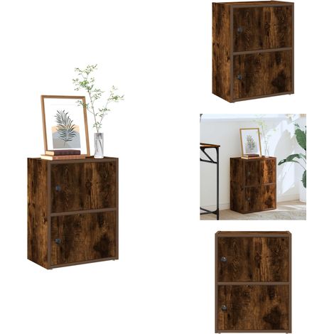 Bibliothèque chêne fumé 40x24x52 cm bois d'ingénierie - Bibliothèque - Bibliothèques - Étagère À Livres - Armoire De Rangement (1/5)
