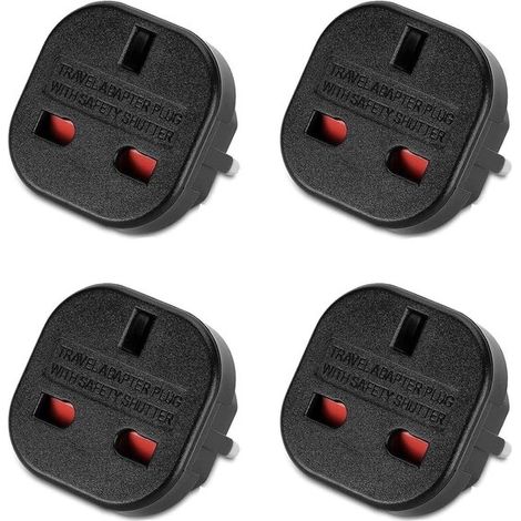 4x Reiseadapter mit britischem Stecker auf französischen Stecker,Adapter von Großbritannien nach Frankreich,Polen und Schweden (1/5)