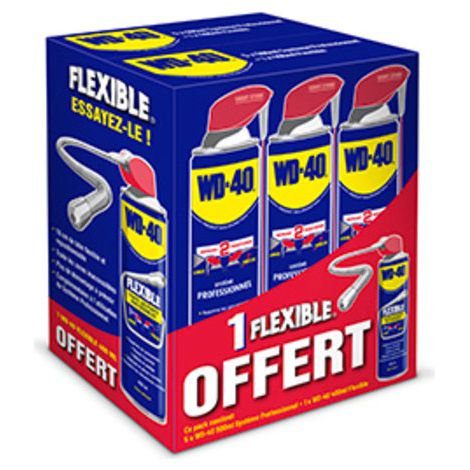 Lot de 5 aérosols + Huile multifonction avec tube flexible WD40