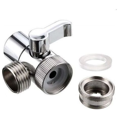 Valve Inverseur de Douche 3 Voies Robinet Inverseur Diverter Rechange Adaptateur De Douche Robinet Valve pour Cuisine ou Salle de Bain,G1/2 (1/5)