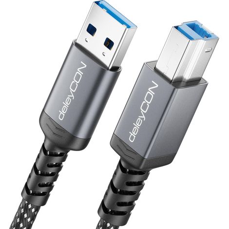 1m Câble USB 3.0 USB-A vers USB-B Câble Imprimante/données 5 Gbit/s pour Imprimante, Scanner, Disque Dur Externe, Station D’accueil, Moniteur, Upstream, Noir (1/5)