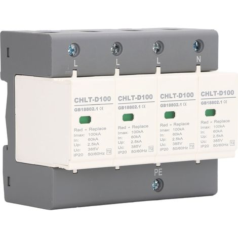 Parafoudre AC 385V IP20 4P Protection contre surtensions, parasurtenseur rail DIN 36mm, montage modulaire (1/5)