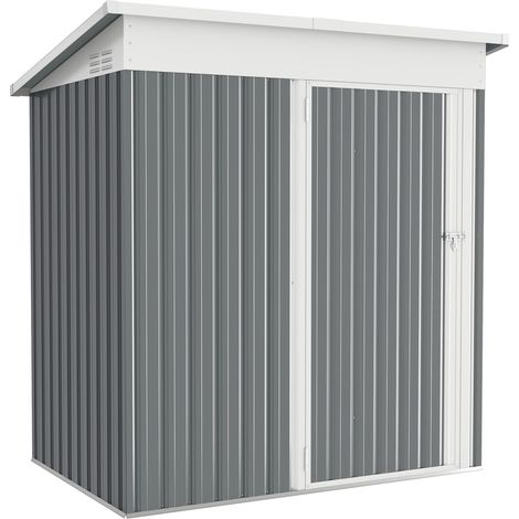 YODOLLA Abri de Jardin en Métal, Abri de Rangement Extérieur avec Serrure Sécurisée, Gris foncé