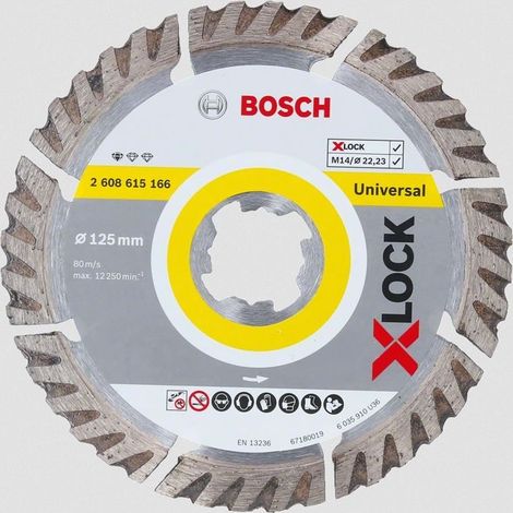 Disque à tronçonner diamanté - BOSCH - 2608615166 - 125 x 2 mm - X-LOCK - Matrice diamantée optimisée (1/3)