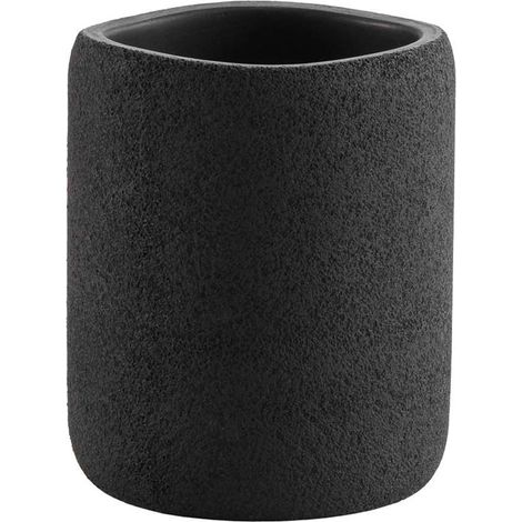 Gobelet Salle de Bain en Résine "Aquamarbre" 10cm Noir (1/3)