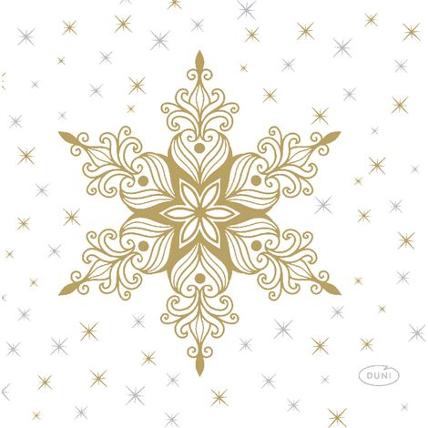 Duni Servietten Snowstars White multi 24 x 24 cm - 20er Pack