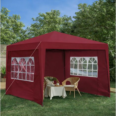 Gazebo pieghevole 3 x 3 m impermeabile con 4 pareti e 4 sacchi di sabbia DESVIAE (1/5)